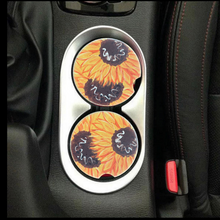 Load image into Gallery viewer, Sunflowers Sandstone Car Coaster