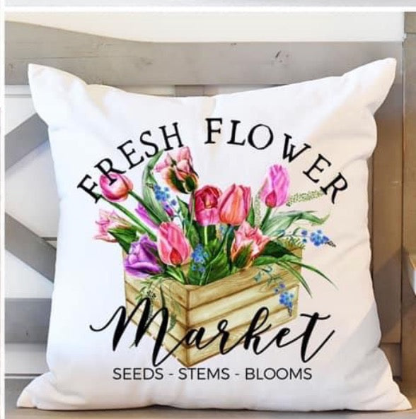 Fresh Flower Market Pillow