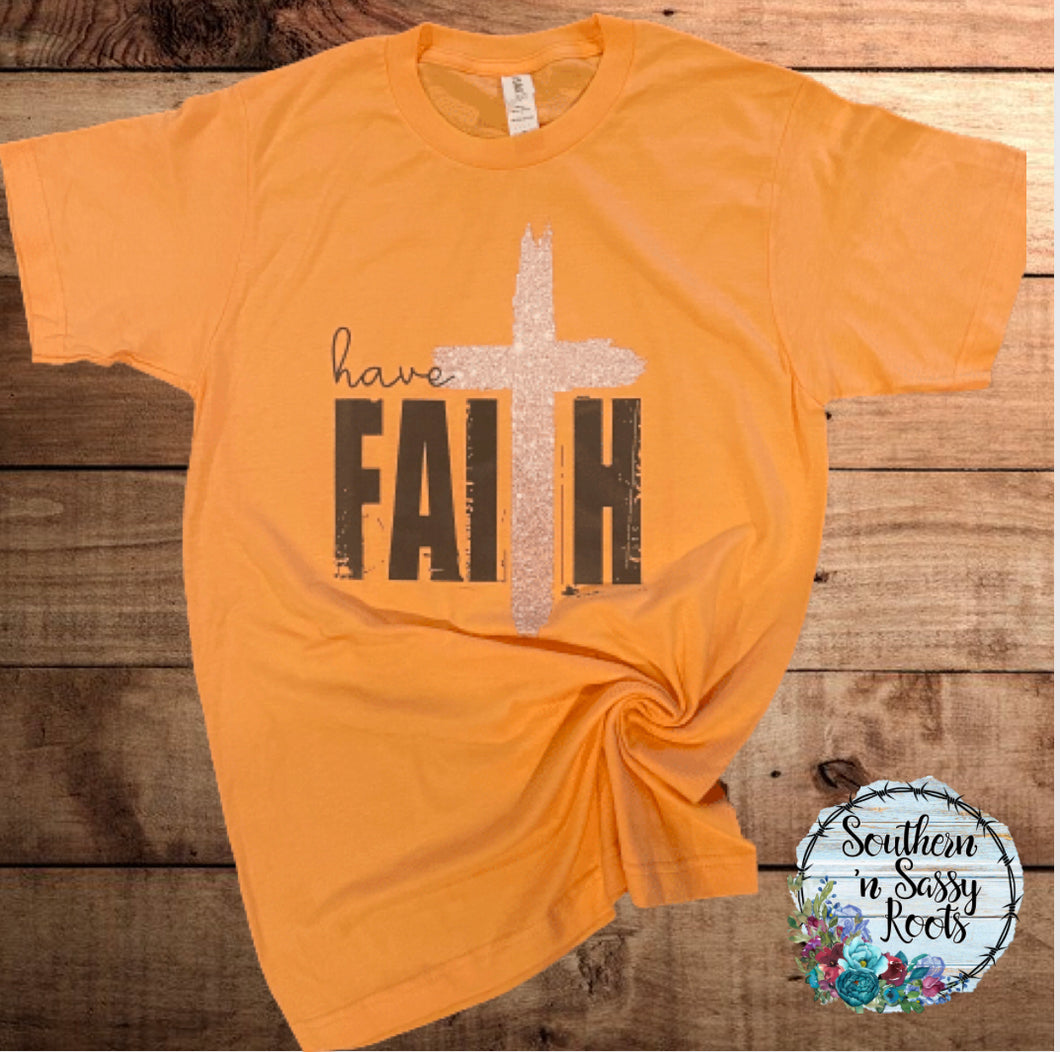 Distressed Faith/Gold Cross