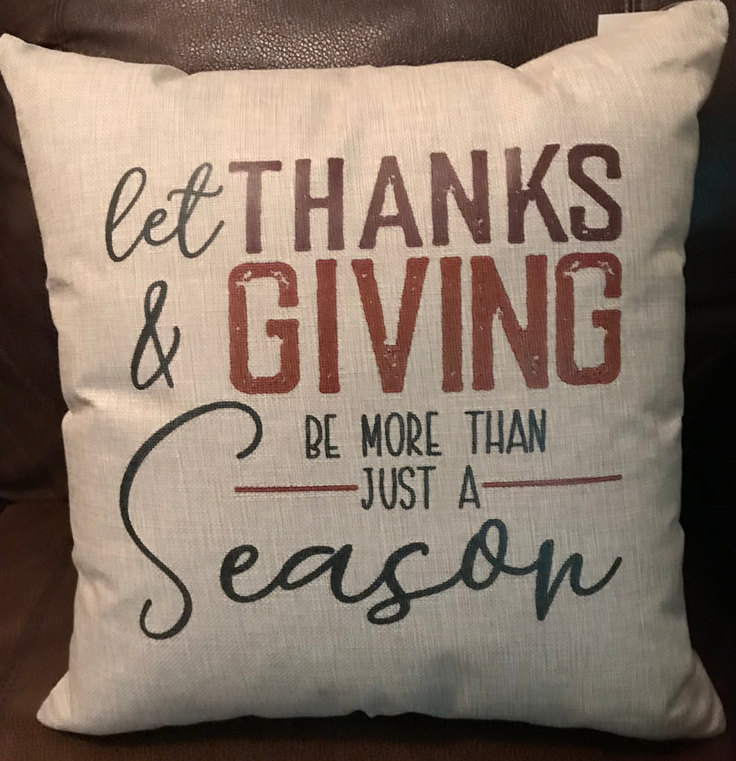 Thanks and Giving Pillow