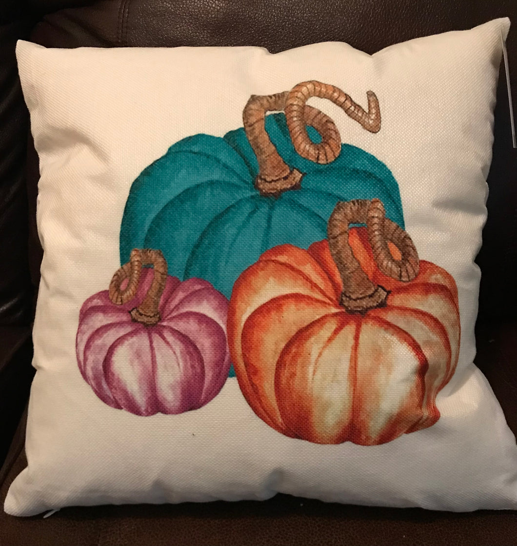 Water Color Pumpkins Pillow