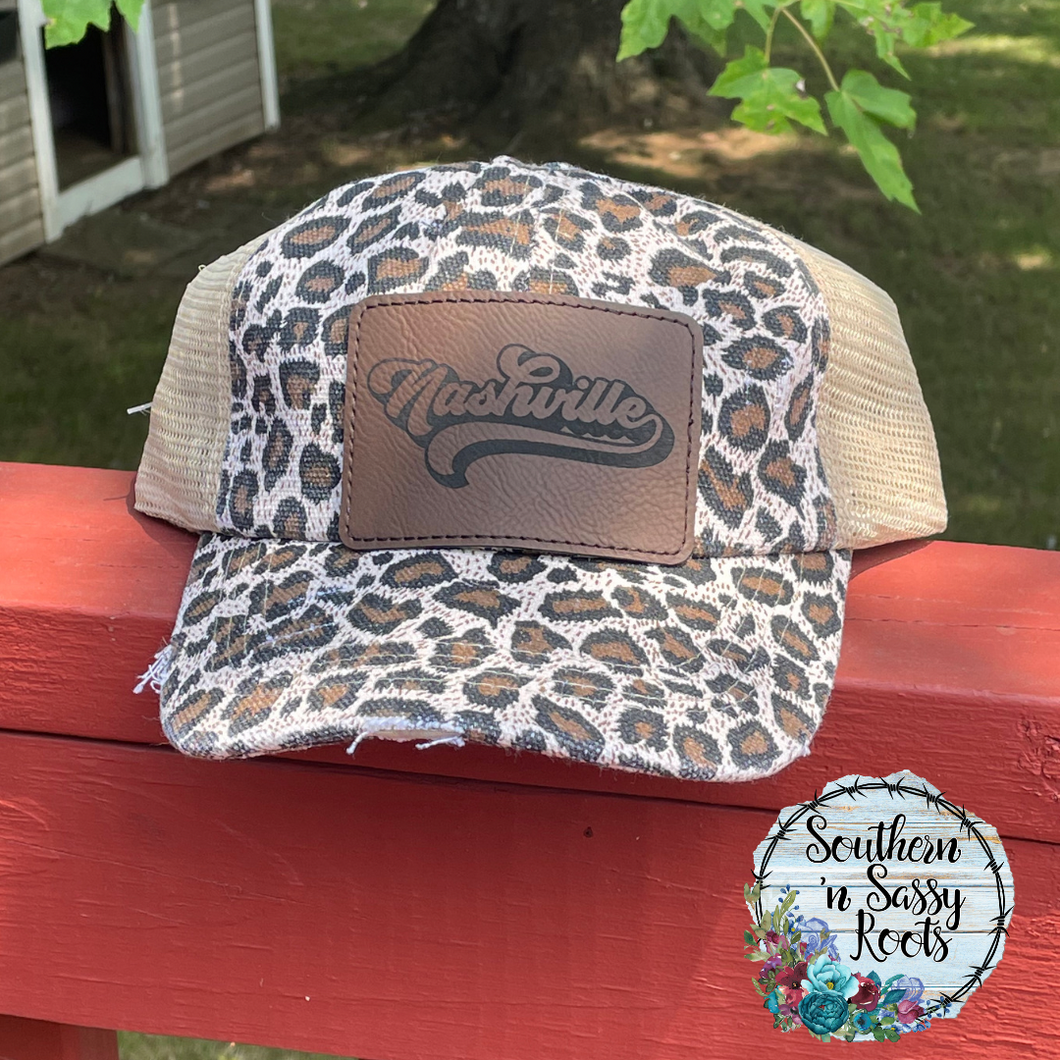 Retro Nashville Leopard Criss Cross Hat